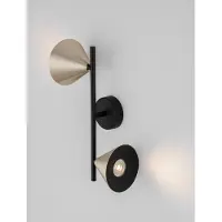 Lyora Wandlamp Conico dubbel zwart met goud