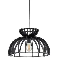 Nowodvorski Lighting Houten hanglamp Kymi Ø 48cm - zwart