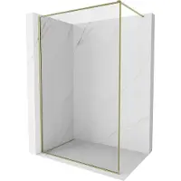 Mexen Kioto-XF douchewand Walk-in met frame 100 x 202 , transparant 10 mm, goud - 800-100-104-50-00-X
