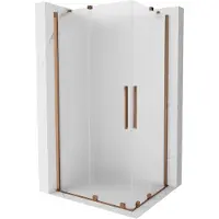 Mexen Velar Duo schuifdouchecabine 100 x 90 , matglas, roze goud - 871-100-090-32-60