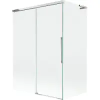 Mexen Rox L badwand 2-delig verschuifbaar 120 + 70 x 150 , transparant, chroom - 8C9L-120-070-01-00