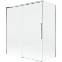 Mexen Rox badscherm 2-delig schuifbaar 140 + 70 x 150 , transparant, chroom - 8C9-140-070-01-00