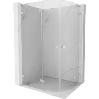 Mexen Lunar L halfronde schuifdeur douchecabine links 100 x 90 , transparant, geborsteld nikkel - 833L-100L-090P-97-00