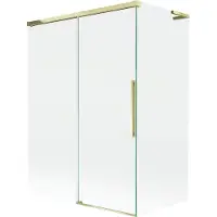 Mexen Rox L badwand 2-delig schuifbaar 120 + 70 x 150 , transparant, goud - 8C9L-120-070-50-00
