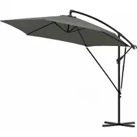 Happyment Ronde Parasol - Voor Balkon, Strand of Tuin - Verstelbaar & 45° Kantelbaar - UV-Resistent & Waterdicht - Darkgray