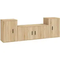vidaXL 3-delige Tv-meubelset bewerkt hout sonoma eikenkleurig
