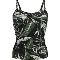 Regatta Dames Aceana III Tropische Bladeren Tankini Top (Groen/Wit/Zwart)