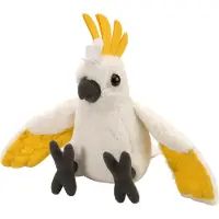 Wild republic knuffel kakatoe junior 20 cm pluche geel/wit