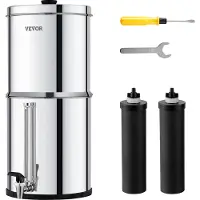 Vevor Gravity Waterfiltersysteem RVS aanrechtbladsysteem 7+8,5L waterfiltratiesysteem