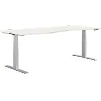 Schäfer Shop Bureautafel in vrije vorm MODENA FLEX, elektr. in hoogte verstelbaar, aanbouw links, B 1800 mm, wit
