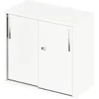 Schäfer Shop Aanbouw-/schuifdeurkast LOGIN 2 ordnerhoogtes, B 800 x D 420 x H 726 mm, wit/wit
