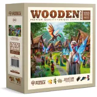 Wooden City Wooden.City puzzel Fantasy Village - houten legpuzzel 1000 stukjes.