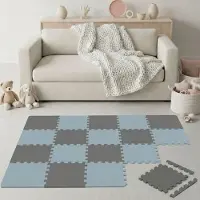 LittleTom 18-delige Kinder Puzzelmat - TÜV-getest - 30x30 cm EVA Foam Tegels met Randen - Opvouwbare Speelmat met Antislip Oppervlak - Isolerende Vloermat voor Kinderkamer