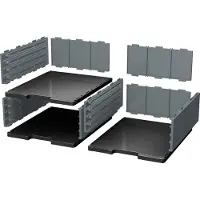 Exacompta MODULODOC basiselement voor grote laden EcoBlack, donkergrijs, railsysteem, etikethouder, 3 kg, 25 jaar
