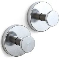 Sanova Handdoekhaakjes - Set van 2 - Zuignap - Zonder boren - Handdoek haak - Handdoekhouder - Zelfklevende haakjes - Zilver