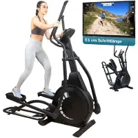 Skandika crosstrainer Carbon P23 - Hometrainer, elliptische trainer voor thuis, opklapbaar, 23 programma’s, app-compatibel, bluetooth, belastbaar tot 135 kg, 16 weerstandsniveaus | Hometrainer fitness
