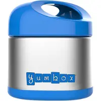Yumbox Cubi thermos voedselpot - praktische deksel met handvat - voor warm en koud eten - Surf Blauw - 295ml