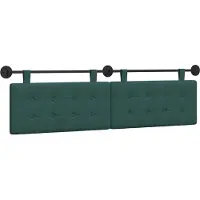 vidaXL Hangend hoofdbord Donkergroen Stof