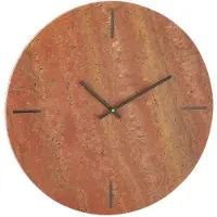 J-Line klok Rond Marmer - steen - terracotta/zwart