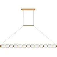 Maytoni LED-kandelaar Amulet, goud-transparant, 22W, warm wit licht, 1050lm, metaal, afmetingen: 312,2x9x110cm, IP20,