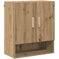 vidaXL Wandkast 60 x 31 x 70 cm Bewerkt hout Ambachtelijk Eiken