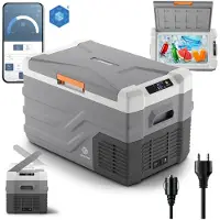 Peme Quest - Compressor Koelbox 26.8L - Elektrische - DC 12V/24V, AC 220-240V - Frigobox met Bluetooth - Voor Auto en Camping