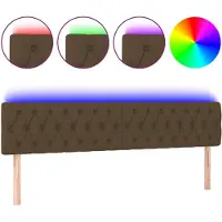 vidaXL Hoofdbord LED 180x7x78/88 cm stof donkerbruin