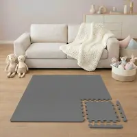 LittleTom 9-delige Kinder Puzzelmat - TÜV-getest - 30x30 cm EVA Foam Tegels met Randen - Opvouwbare Speelmat met Antislip Oppervlak - Isolerende Vloermat voor Kinderkamer