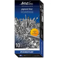 Staedtler pigment liner - fineliner - zwart - 0.1 mm - 10 stuks