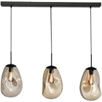 Masterlight Glazen hanglamp Lava 3x goud glas Ø 22,5cm