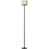 Masterlight Zwarte vloerlamp Venus 175cm met zandkleurige lampenkap