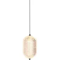 Steinhauer Hanglamp Geripu zwart met amber glas