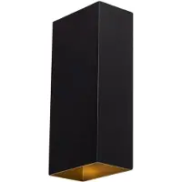 Expo ETH David wandlamp 2x GU10 zwart + goud binnenkant