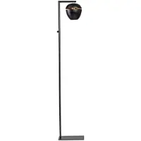 Expo ETH Claire Vloerlamp E27 zwart+goud aan uit op stang H156cm kap 18cm