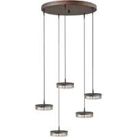 Masterlight 5-lichts hanglamp Imperia Ø 50cm cacao bruin