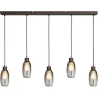 Masterlight Glazen hanglamp Olive 5x Ø 12,5cm - cacao