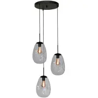Masterlight Pendel hanglamp Lava 3x helder glas Ø 22,5cm