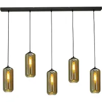 Masterlight Kantoor hanglamp Quinto 5 met glazen kappen