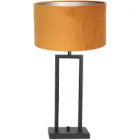 Steinhauer Tafellamp stang zwart met velours goud kap