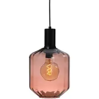 Masterlight Hanglamp zwart Porto met Jagger red glas - Ø 19cm