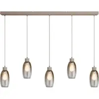 Masterlight Glazen hanglamp Olive 5x Ø 12,5cm - zand