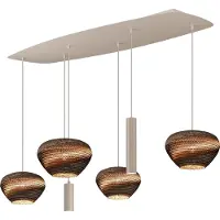 Masterlight Danish oval hanglamp Cartone zand met Think Paper kappen