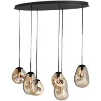 Masterlight Hanging lamp Lava Oval 6x gold glass