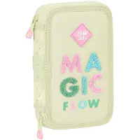 Safta Schooletui met Accessoires Glow Lab Magic flow Beige (12.5 x 19.5 x 4 cm) (28 pcs)