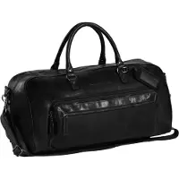 The Chesterfield Brand Leer reistas schoudertas Mainz Travel Bag Black zwart