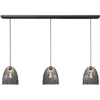 Highlight 3-lichts hanglamp Fantasy zwart met bruin glas recht