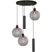 Masterlight Vide hanglamp Lazise 3x Ø 25cm en 2x GU10 zwart