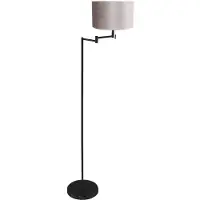 Mexlite Vloerlamp Bella 3886ZW met zinc taupe fluweelachtige lampenkap