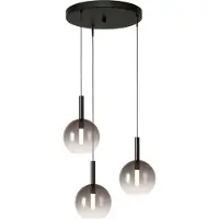 Masterlight 3L vide hanglamp Lido Ball met Ø 17cm smoke-fading glas
