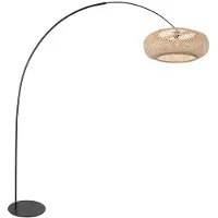 Steinhauer Vloerlamp Curve Zwart Met BambØ Kap Ø 60cm